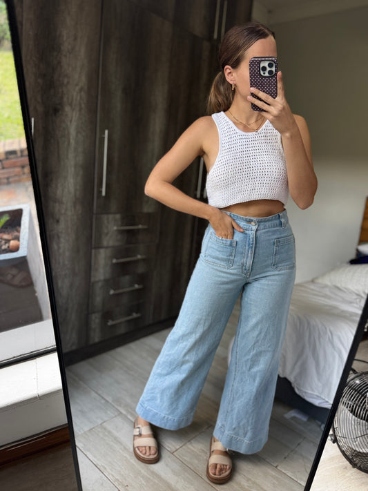 Cotton on white knit top (YY)