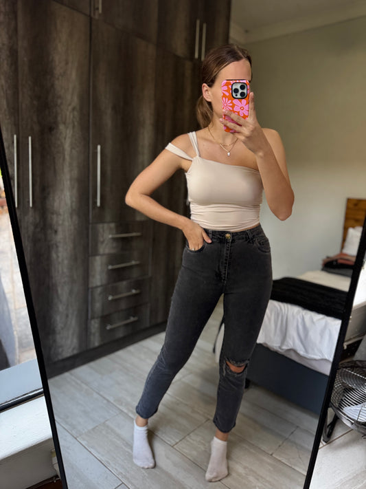 Cotton on stretch mom black jean (LL)