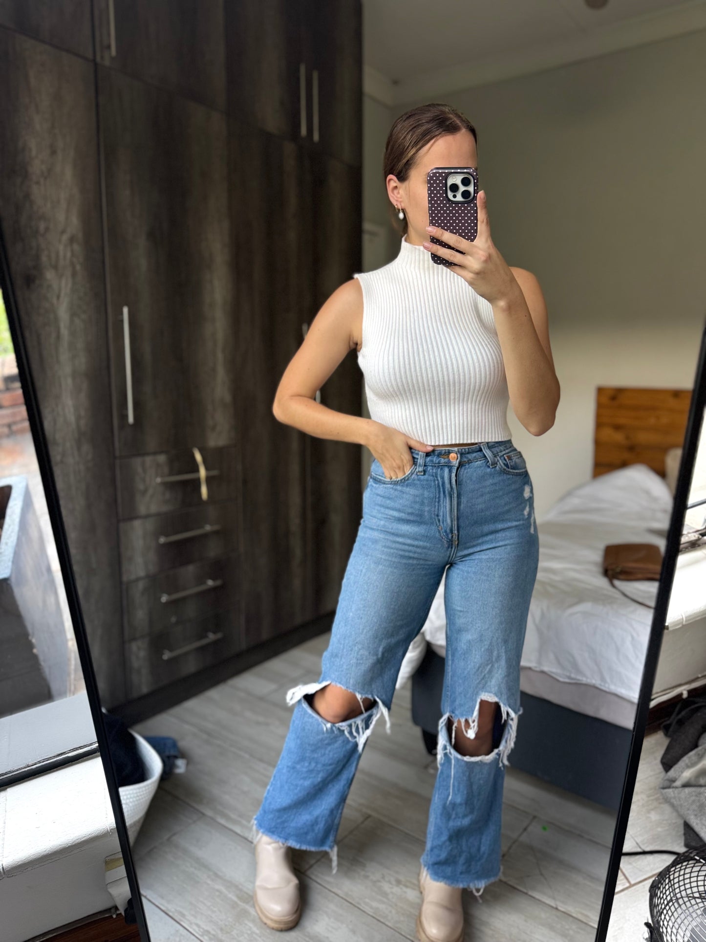 ZARA cream knit tank (HH)