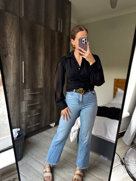 Black button down top (W)