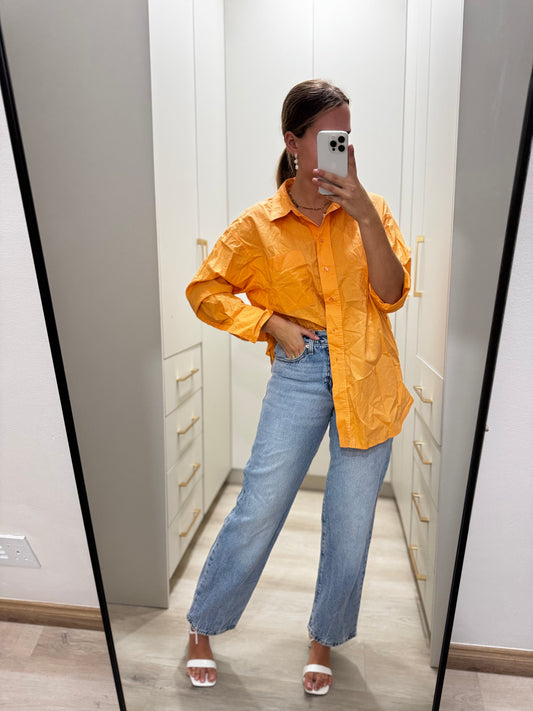 MANGO orange button down (HH)