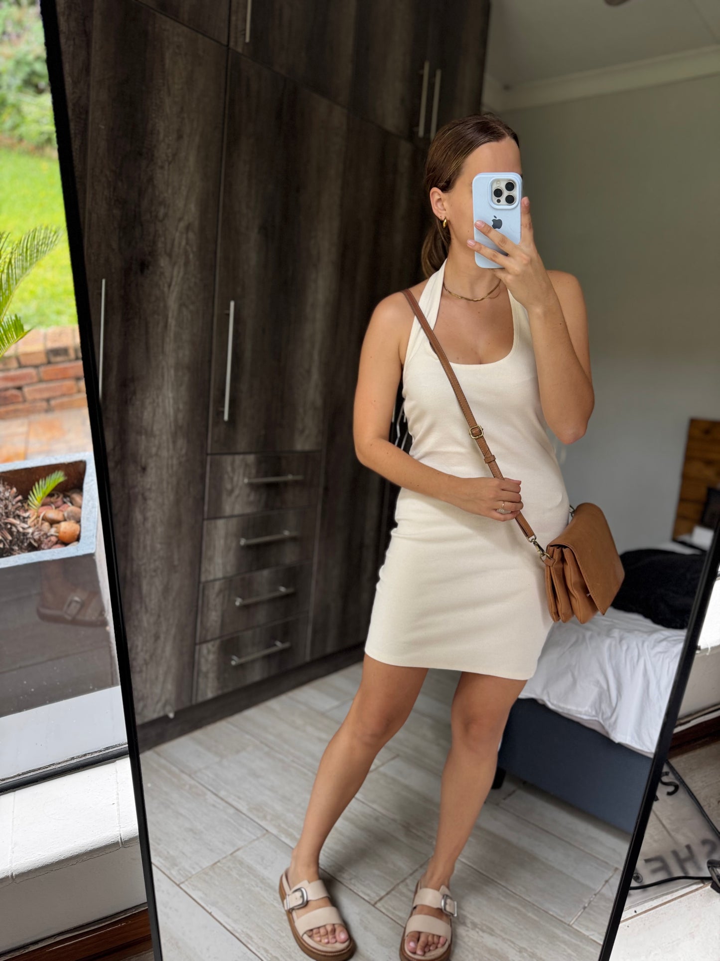 Cotton on cream ribbed dress (D)