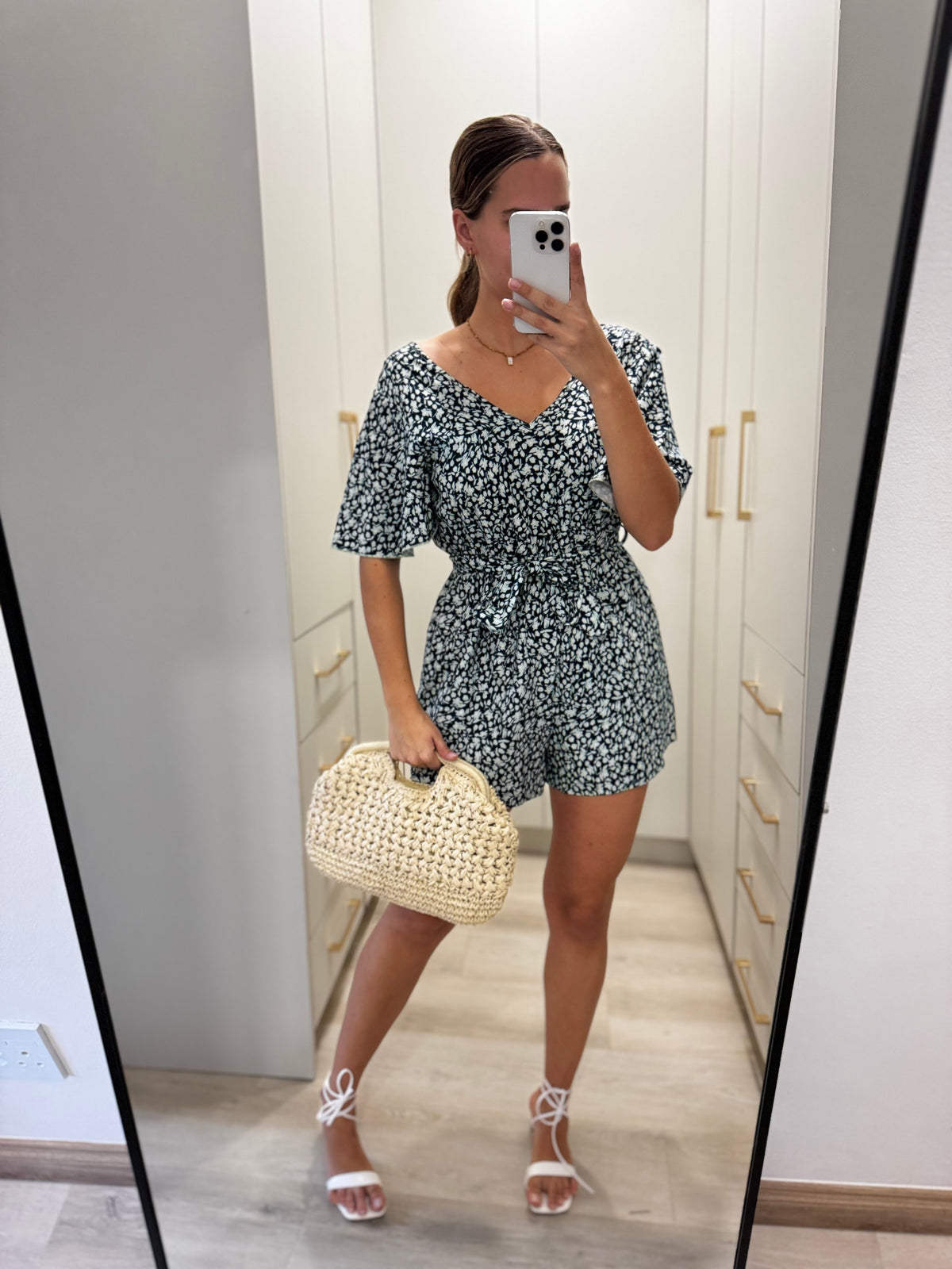 Green floral jumpsuit (K)
