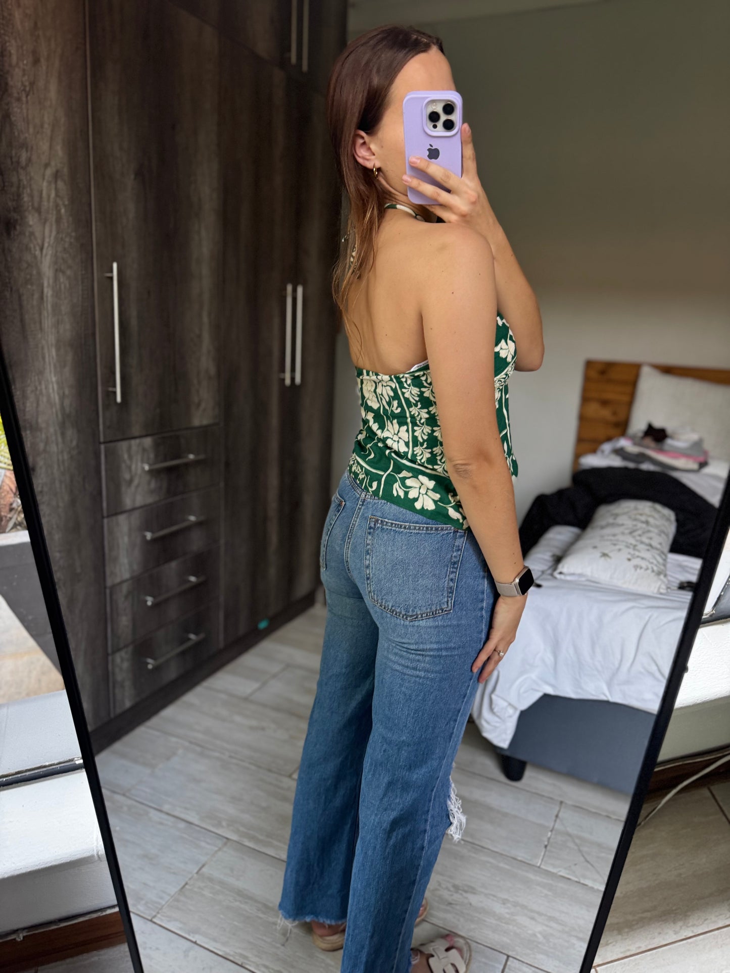 FOREVER NEW green floral top (X4)