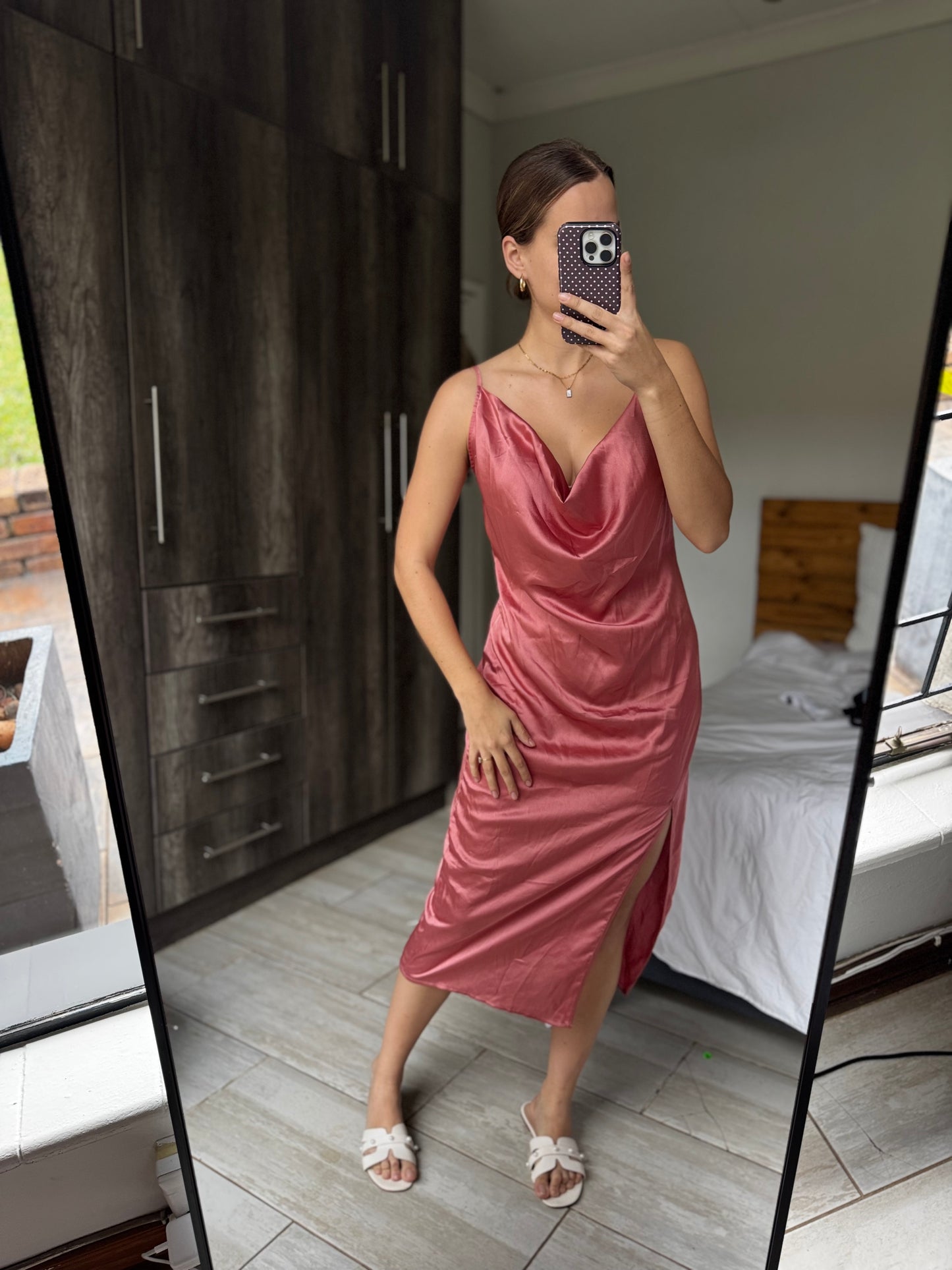 PrettyLittleThing silky dress (L)