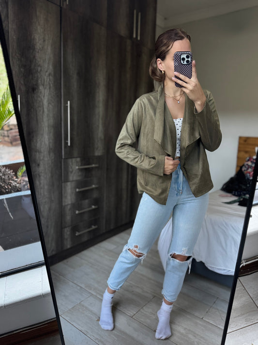 Green suede jacket (S)
