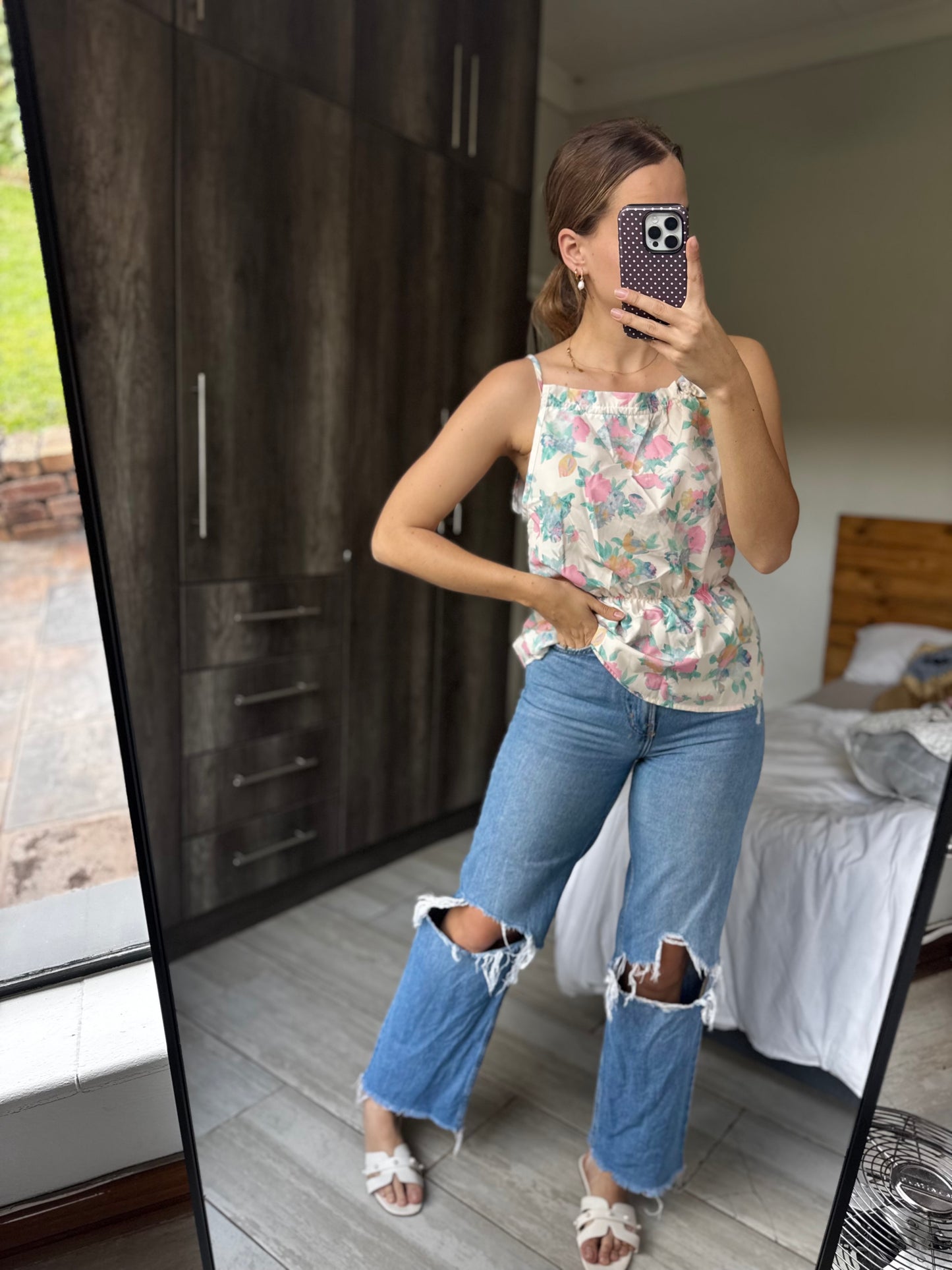Pretty floral top (K)