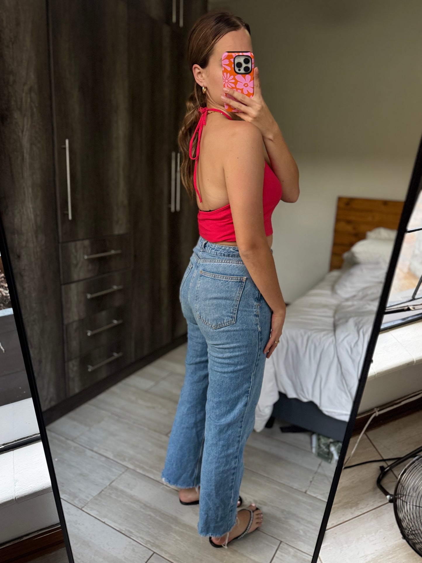 Red halter neck top (P)
