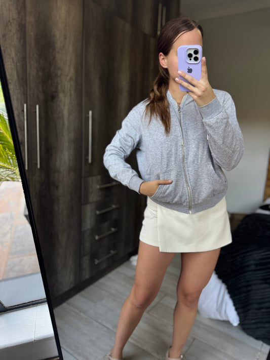 H&M grey zip up (F)