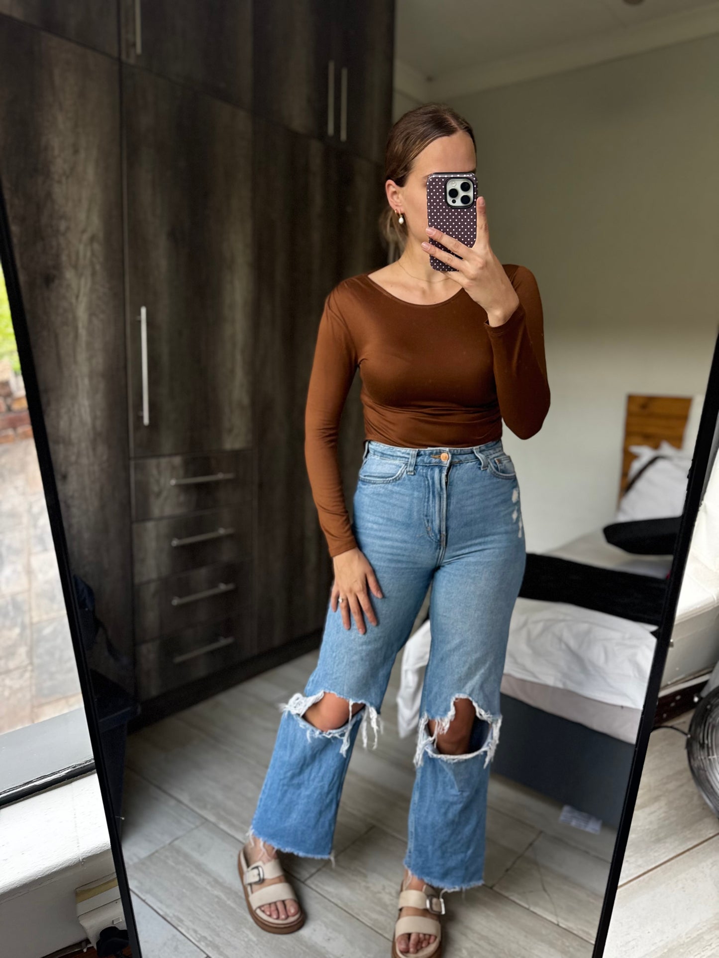 Brown bodysuit (L)