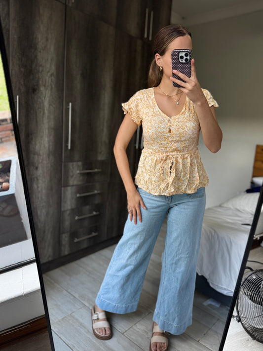 Yellow floral top (YY)