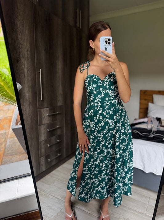 Green floral dress (E)