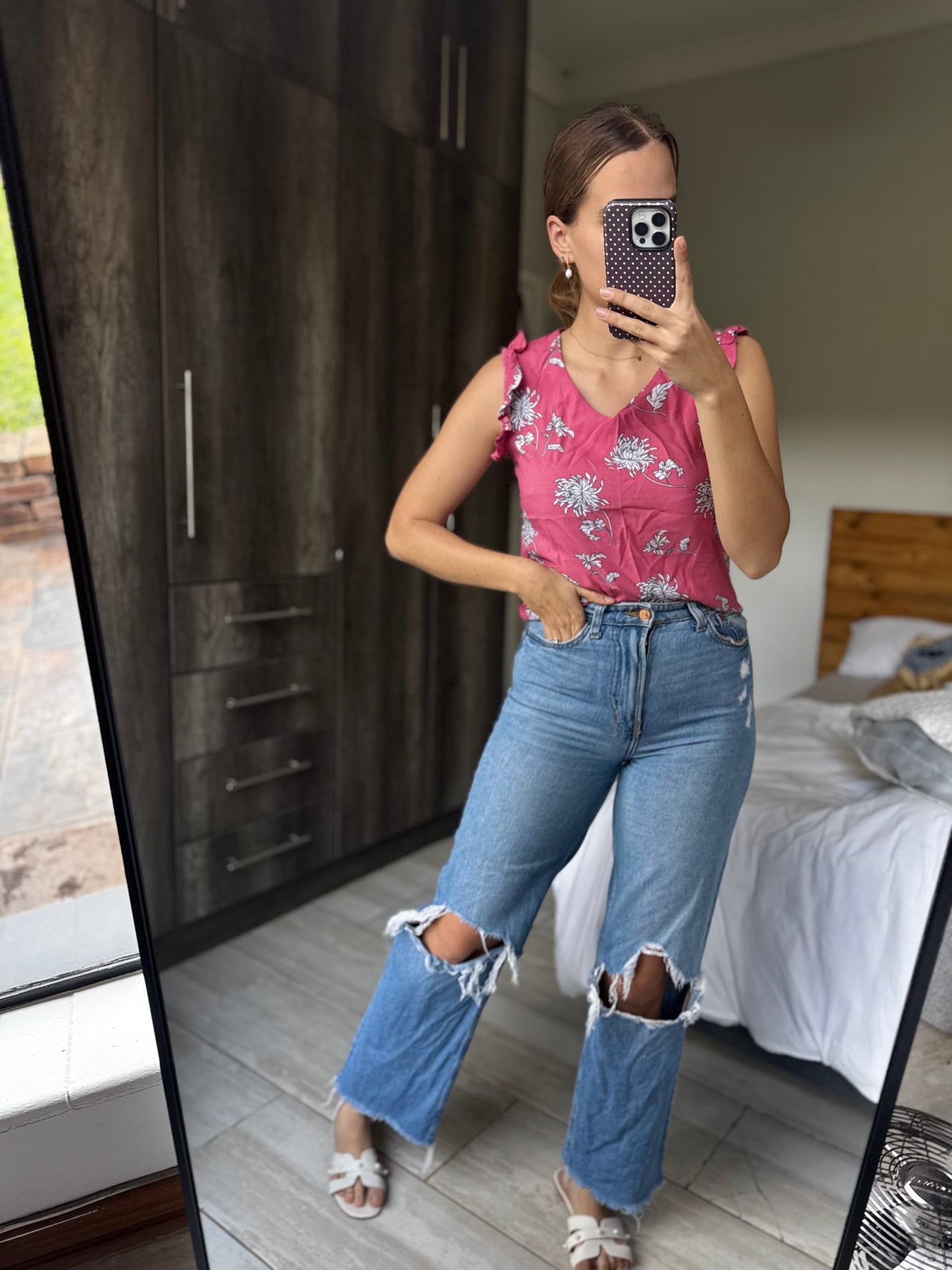 Pink floral top (K)