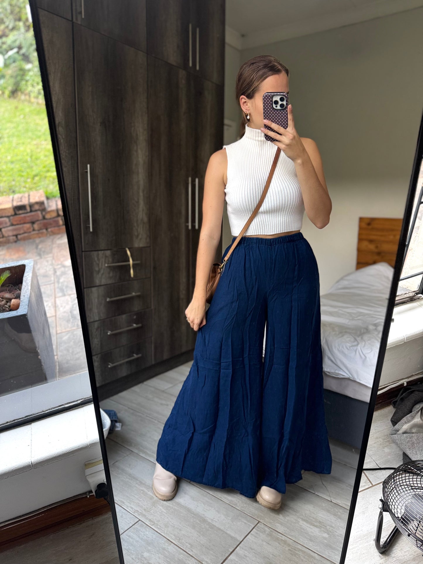 MANGO navy wide legged pants (HH)