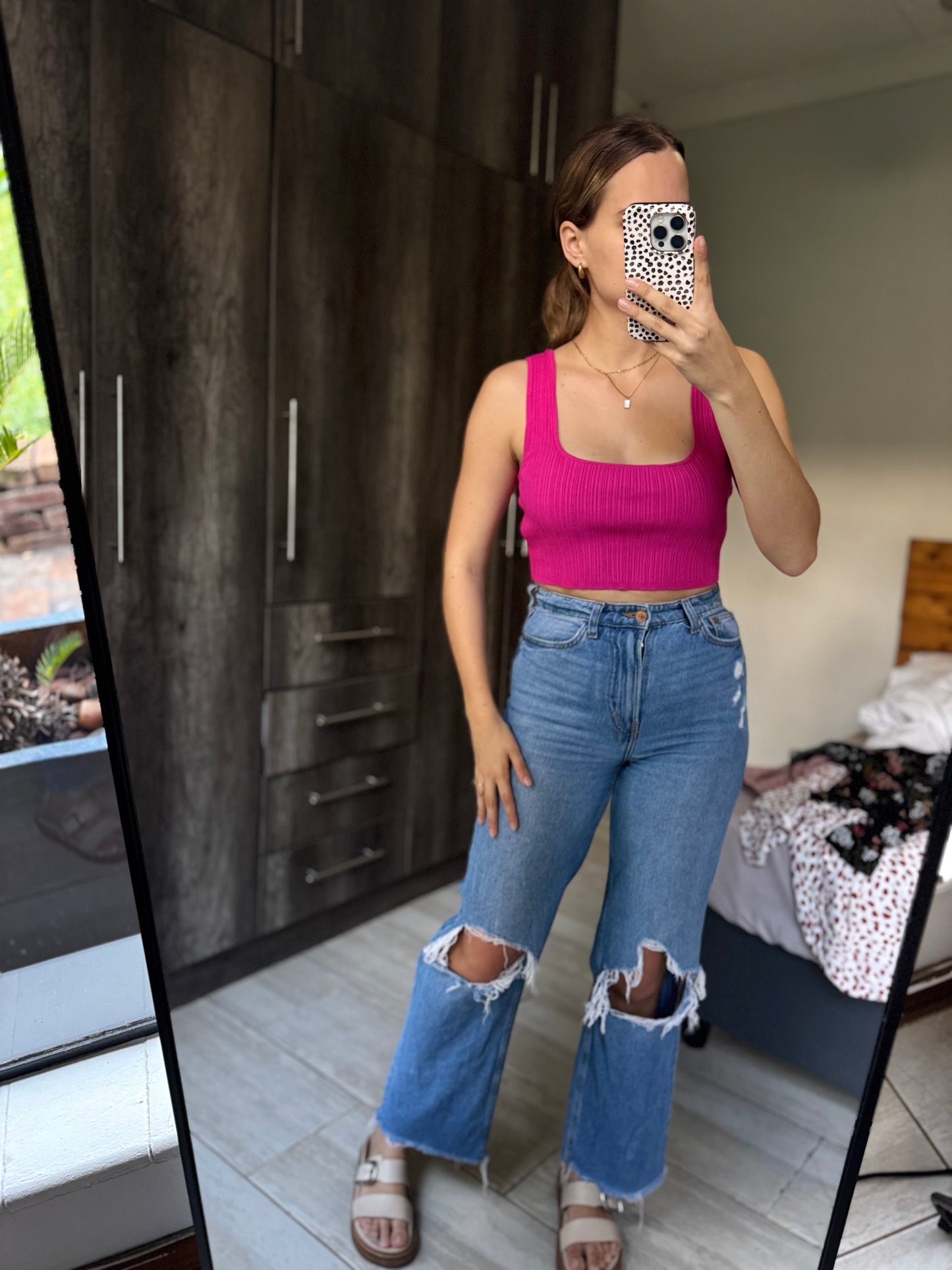 H&M pink top (W)