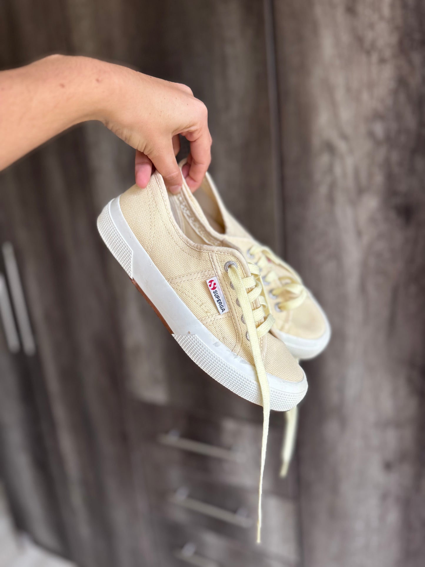 Superga pastel yellow sneakers (Q)