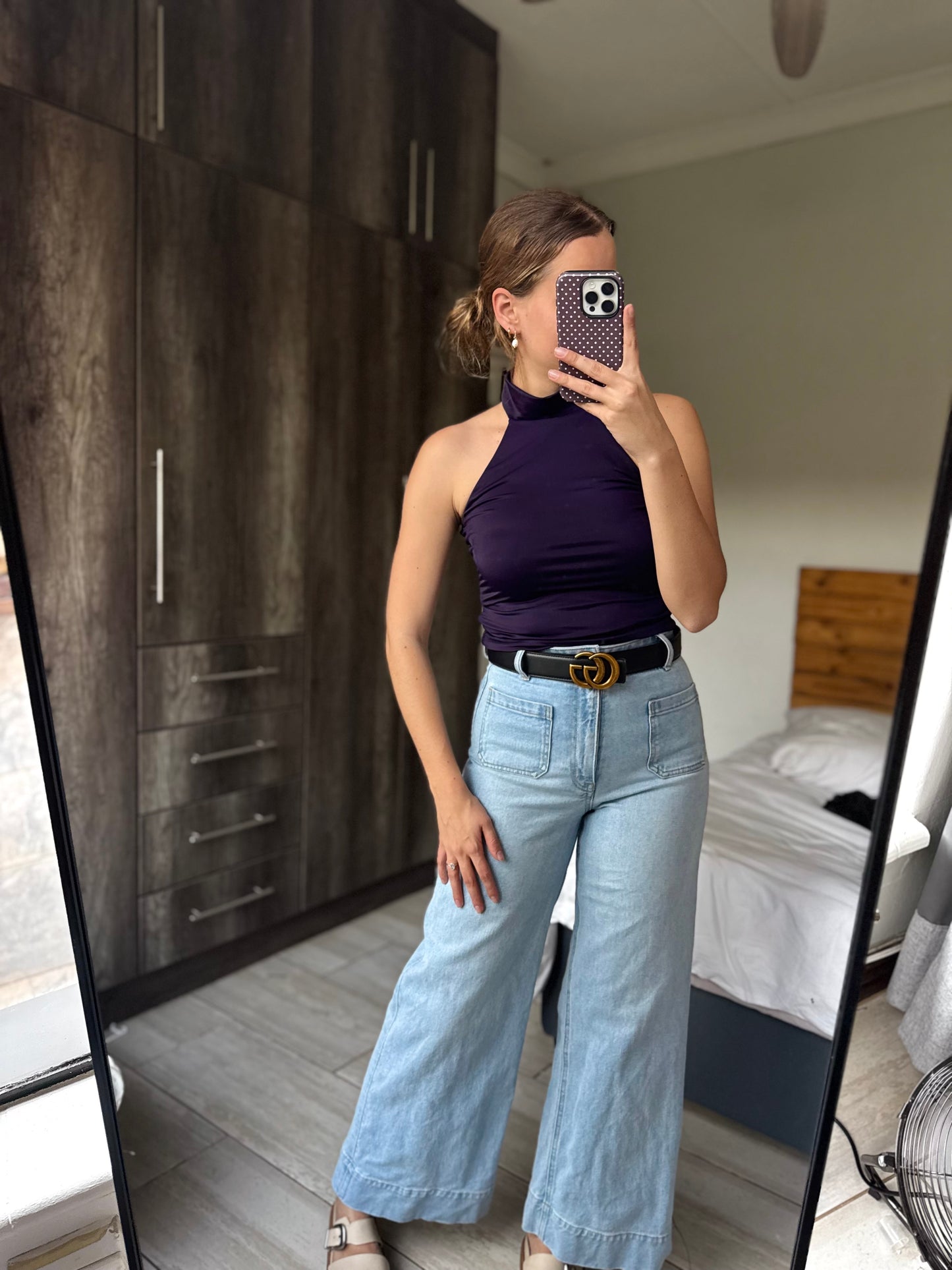 Brand New burgandy halter neck top (X3)