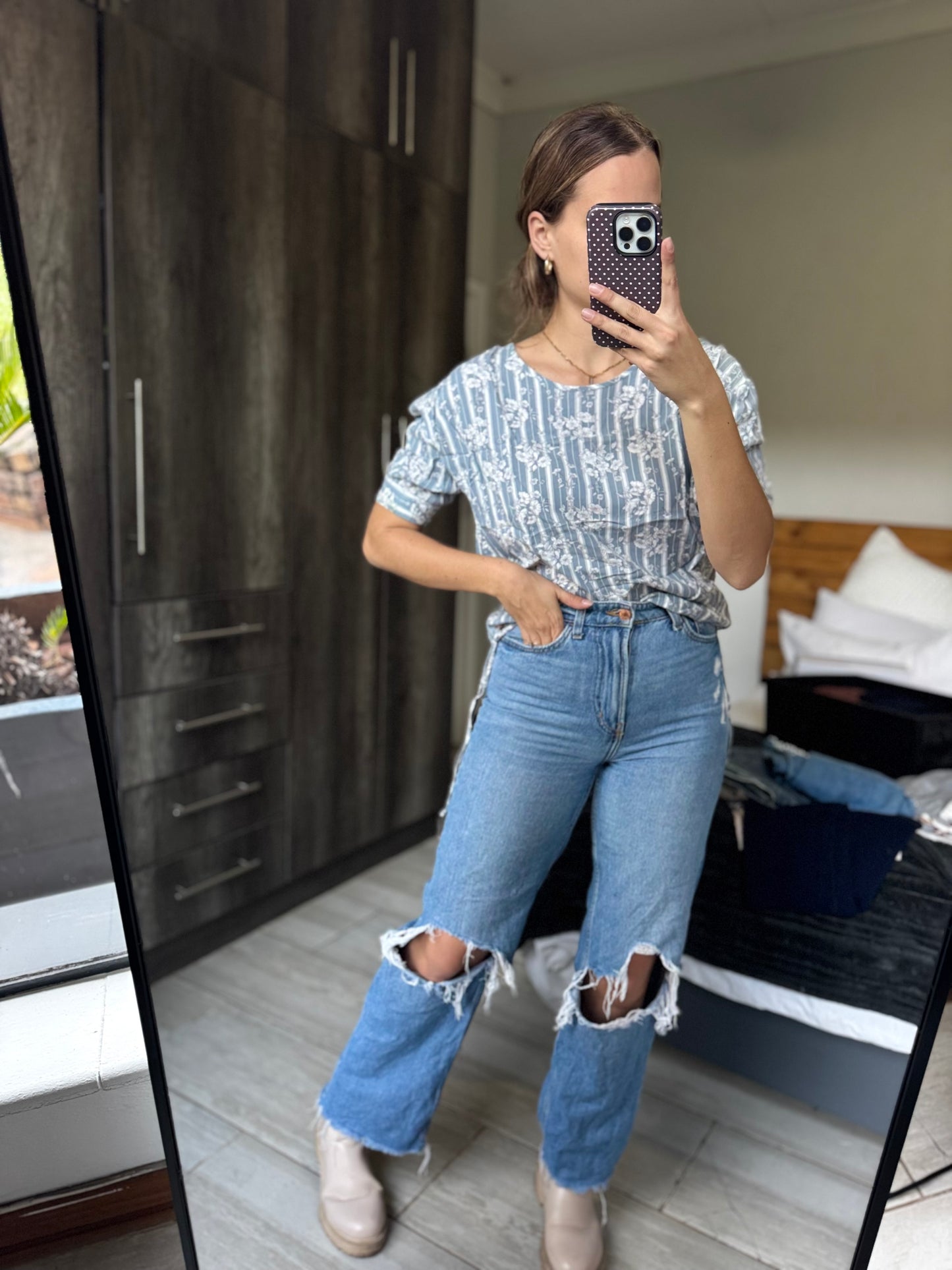 Refinery blue floral top (X)
