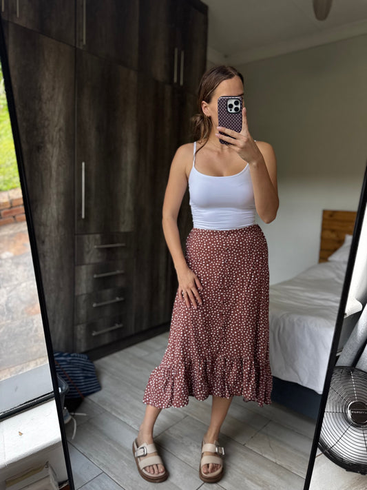 Refinery brown polka dot skirt (AA)