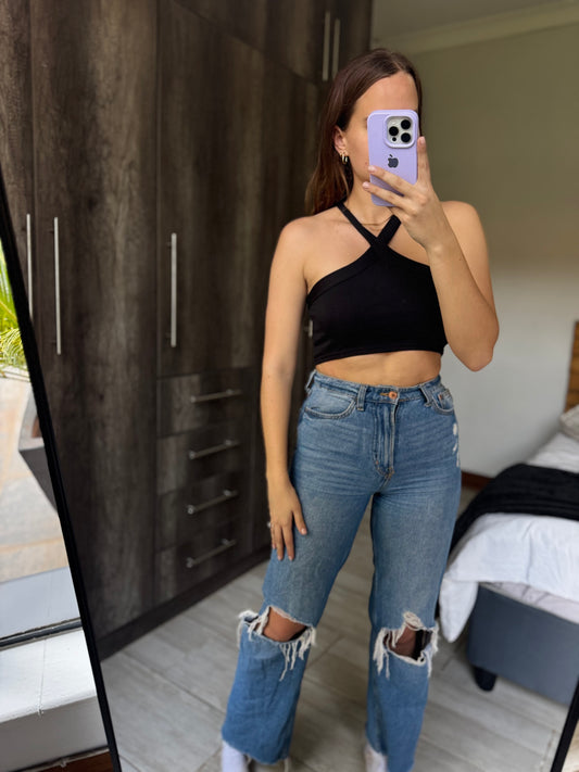 Black ribbed top (OO)