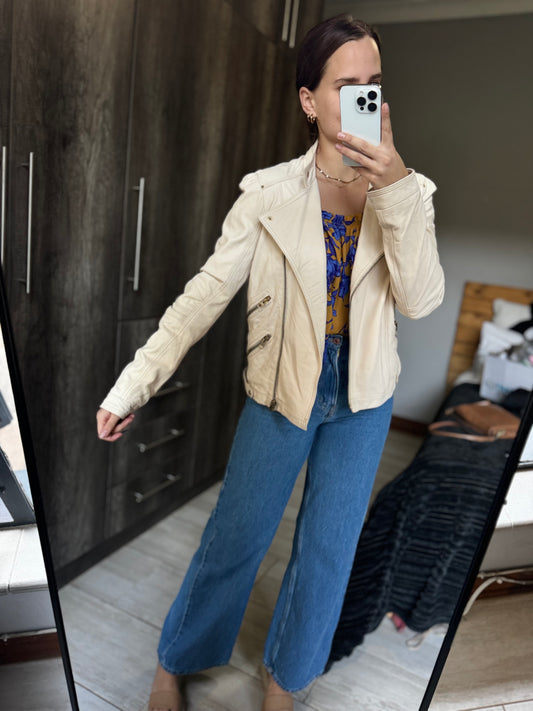ZARA cream leather jacket (KK)