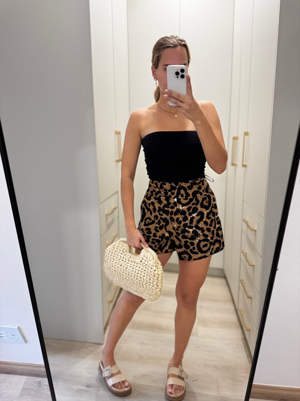 Leopard print skort (K)