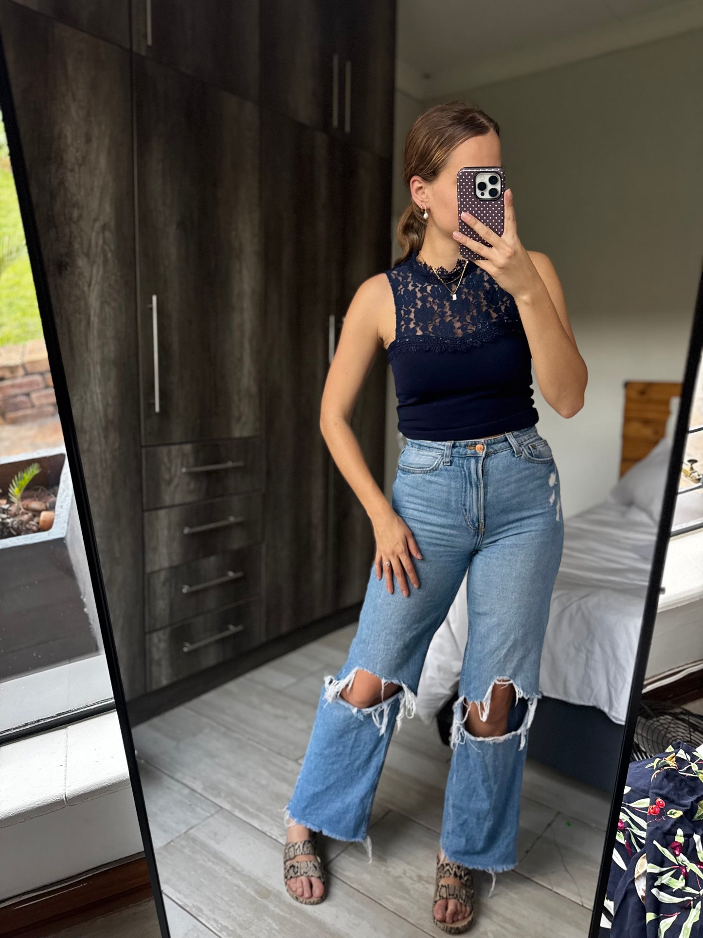 Navy lace top (AA)