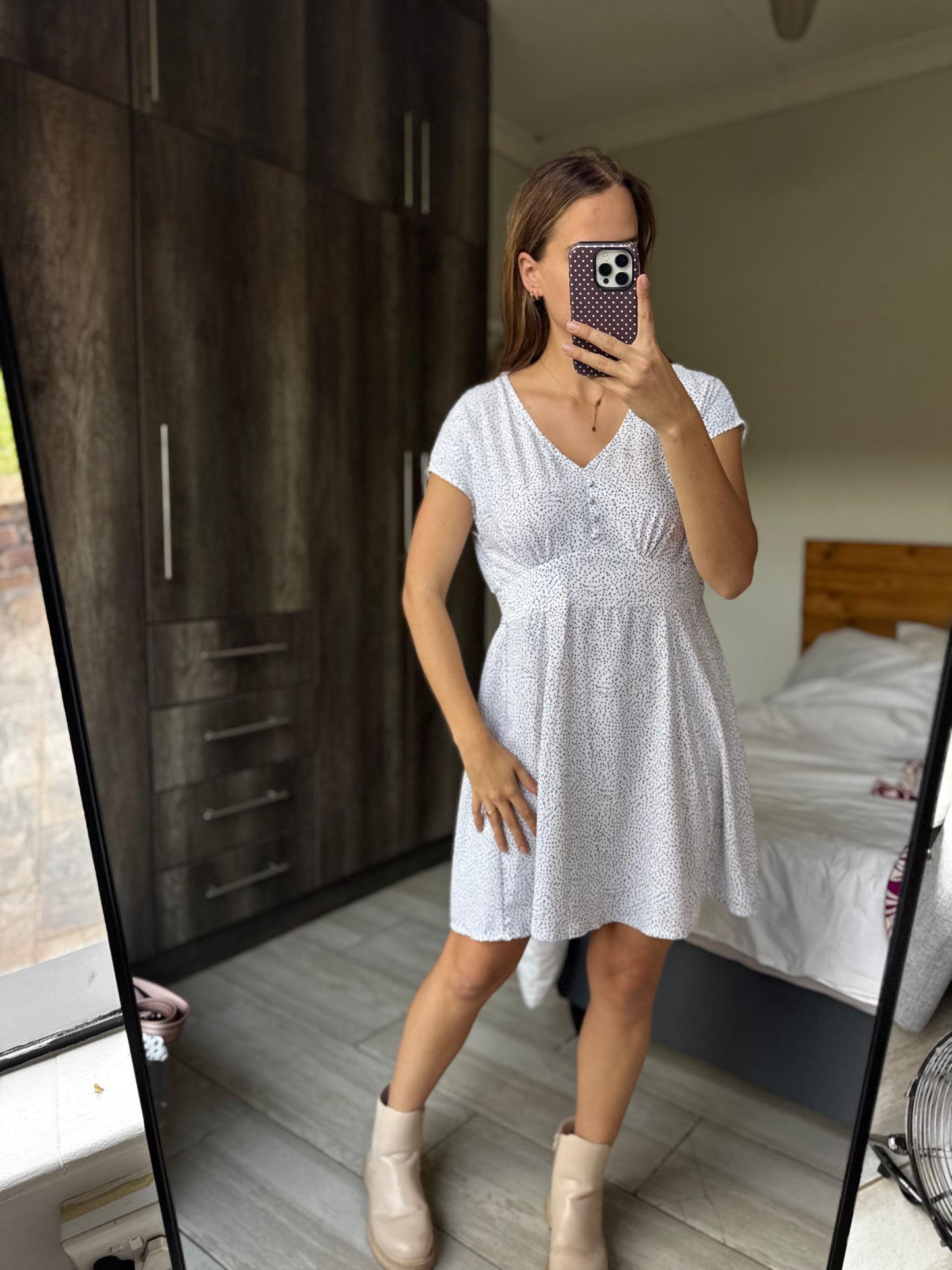 Woolworths white polka dot dress (X1)