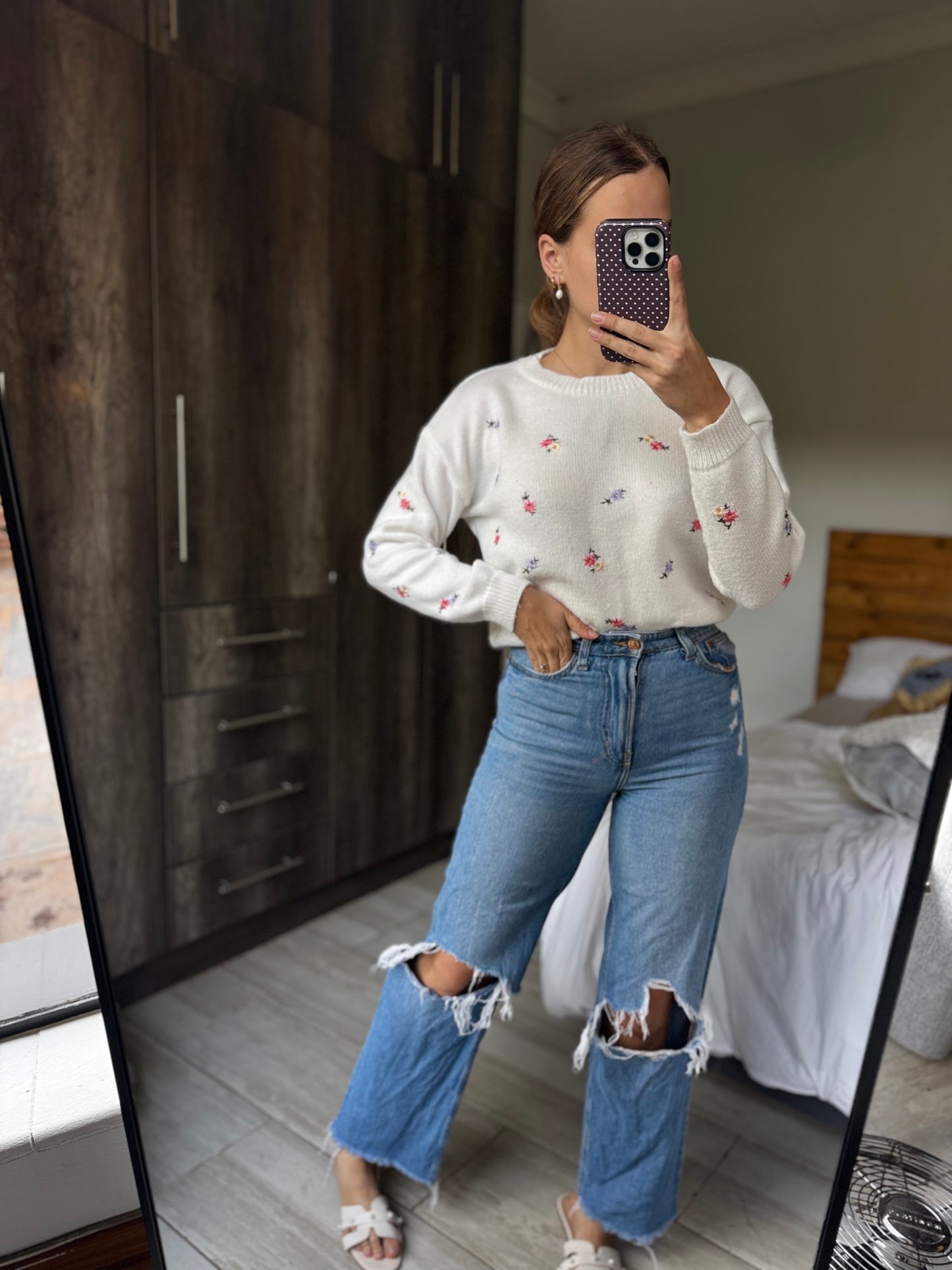 Floral knit sweater (K)