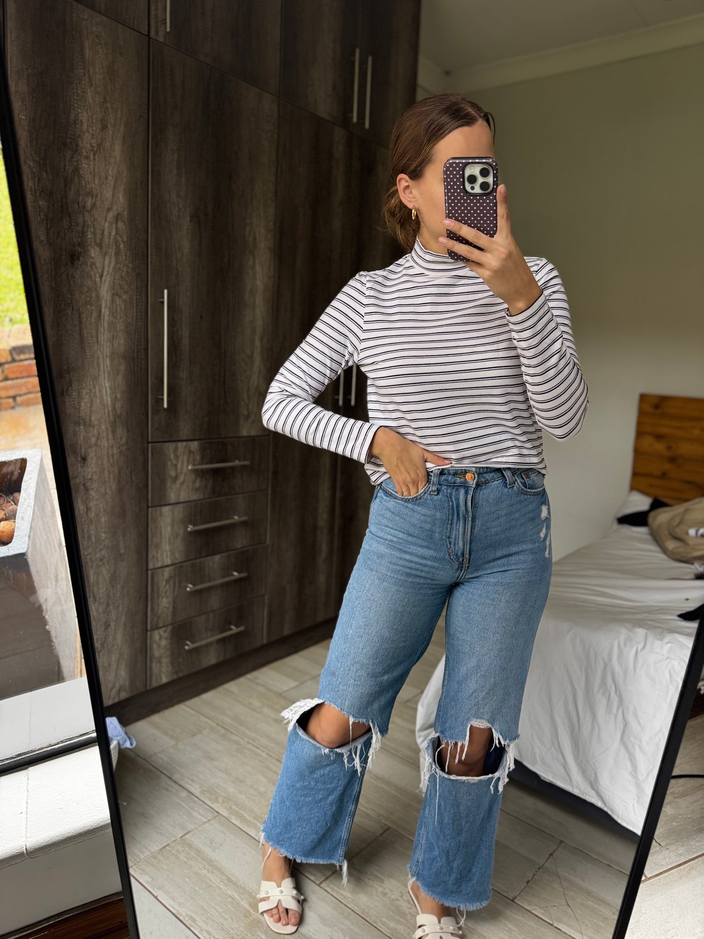 Striped turtle neck (L)