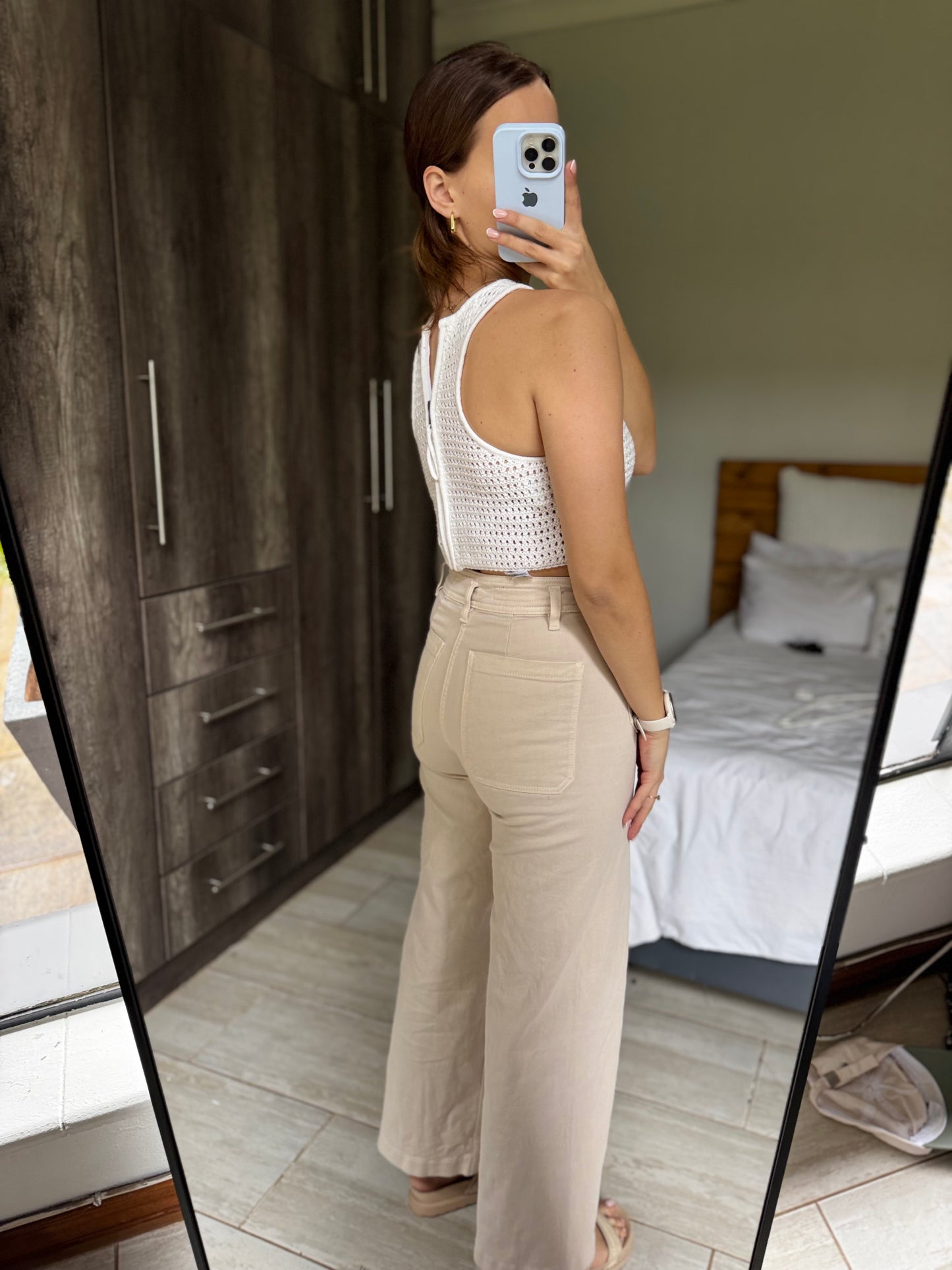 Cotton on white top with zip (RR)