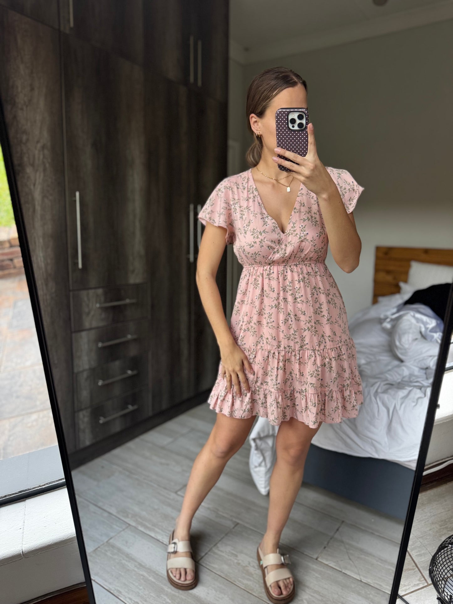 Pink floral dress (N)