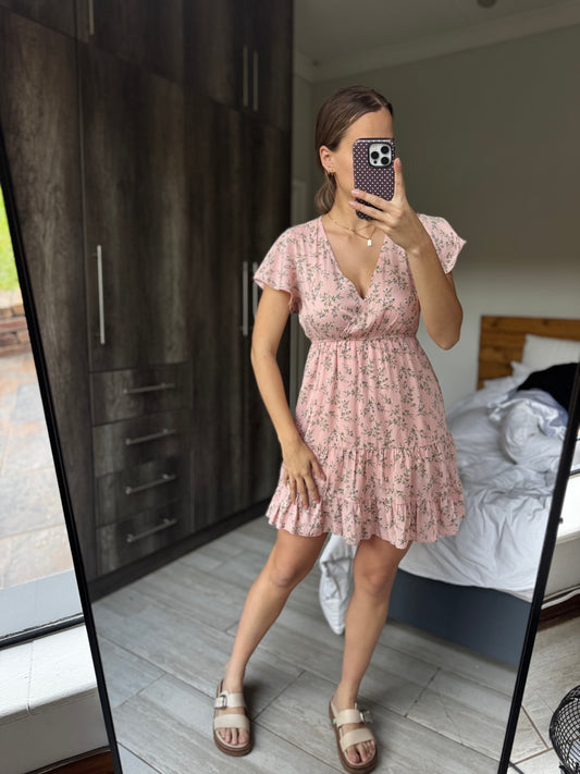 Pink floral dress (N)