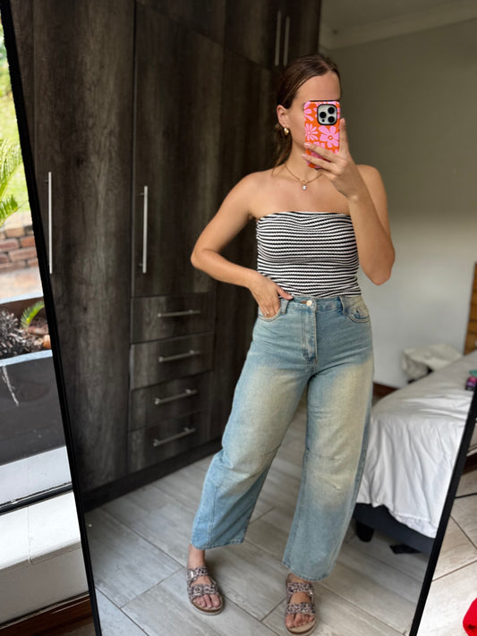 Black knit tube top (M)