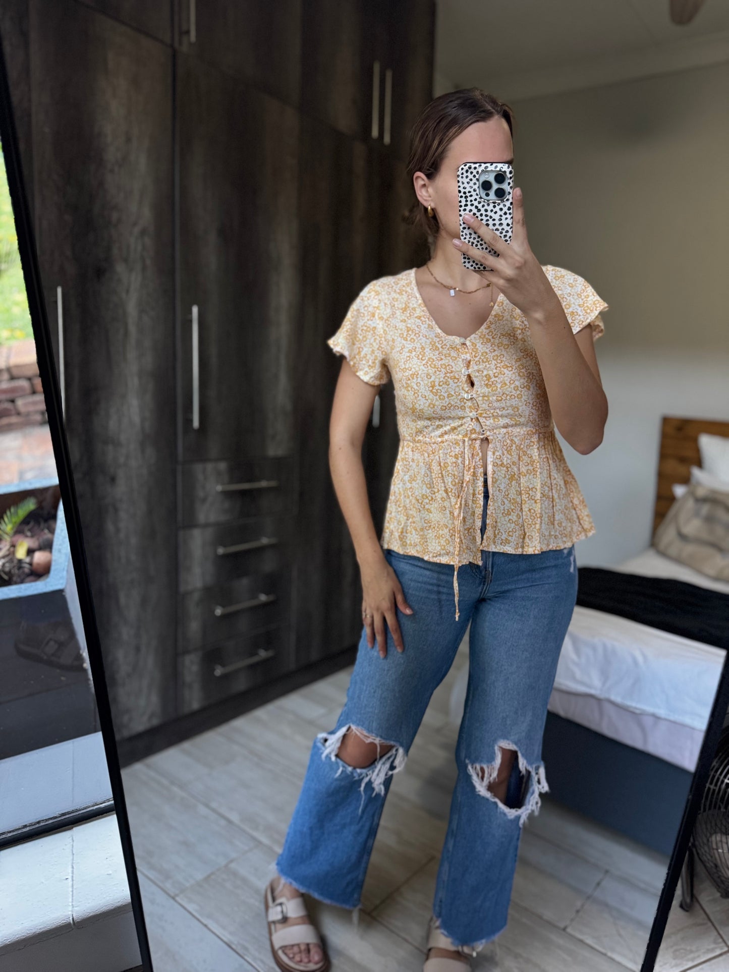 Yellow floral top (A)