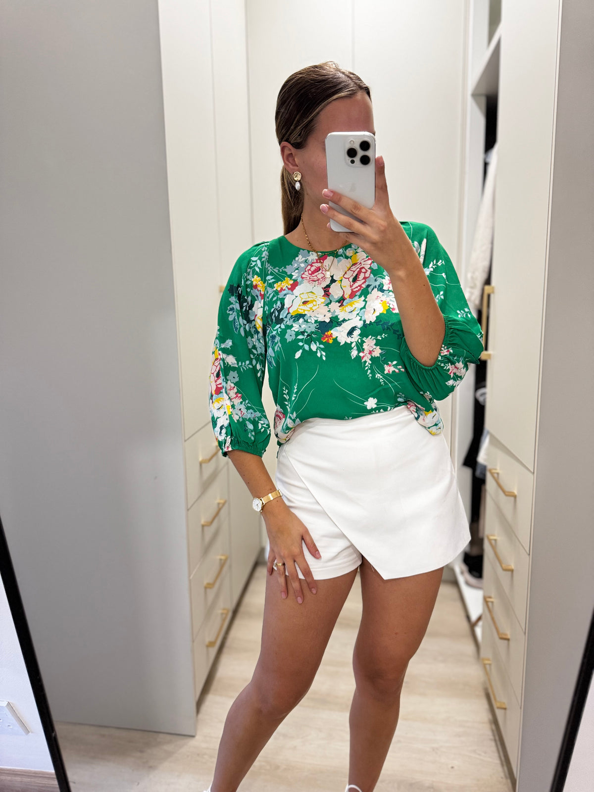 POETRY green floral top (D)