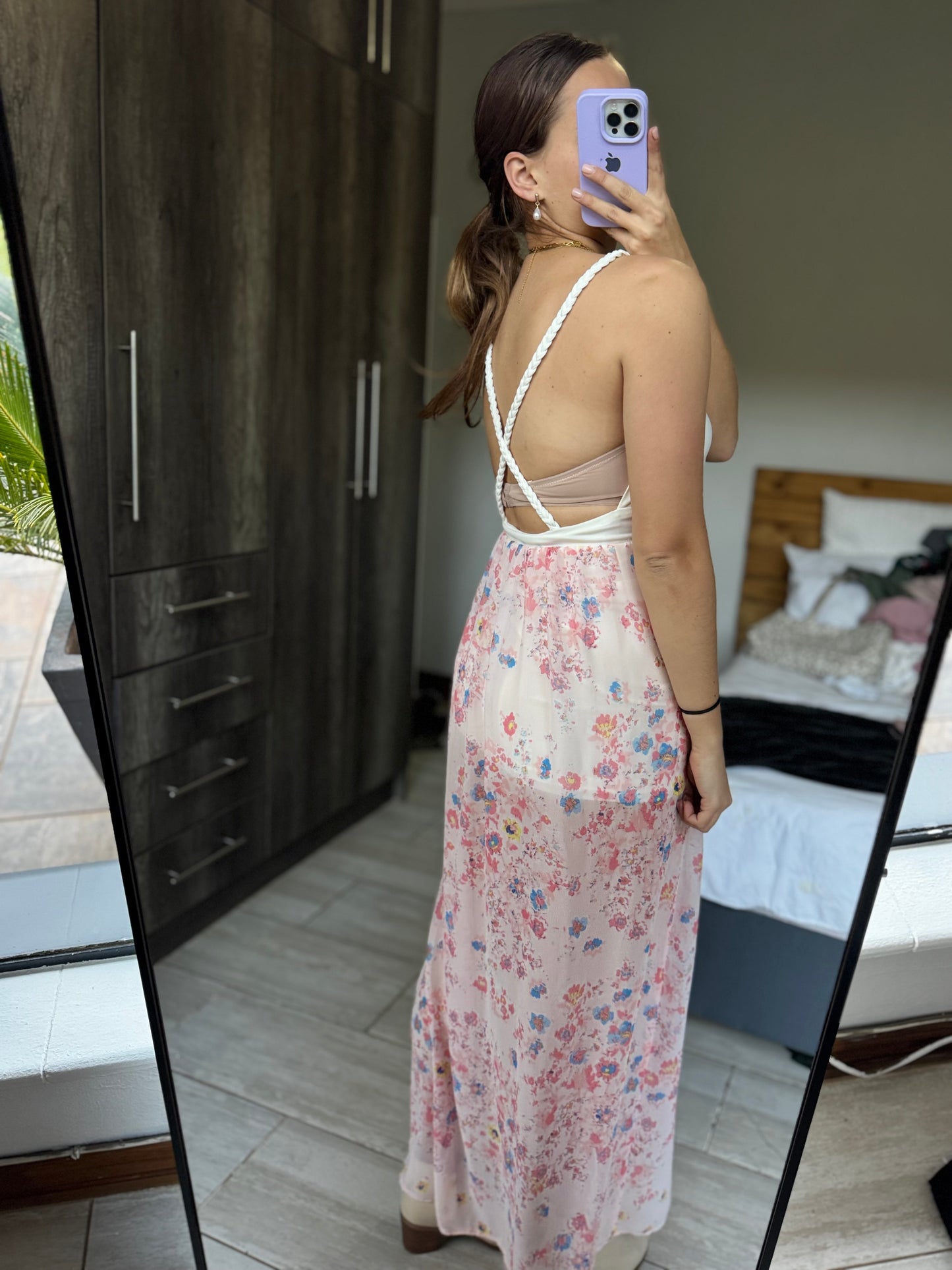 Pink floral dress (J)