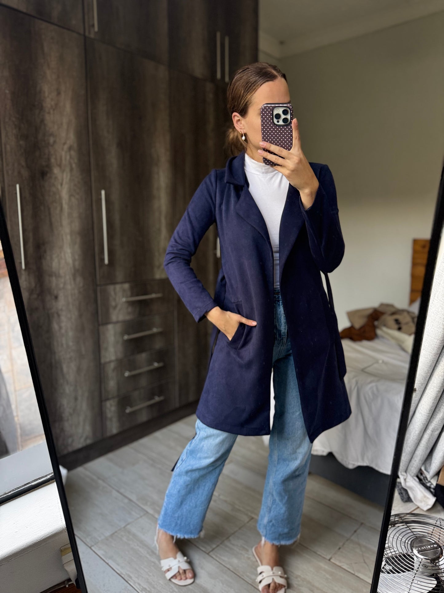 Navy suede coat (PP)