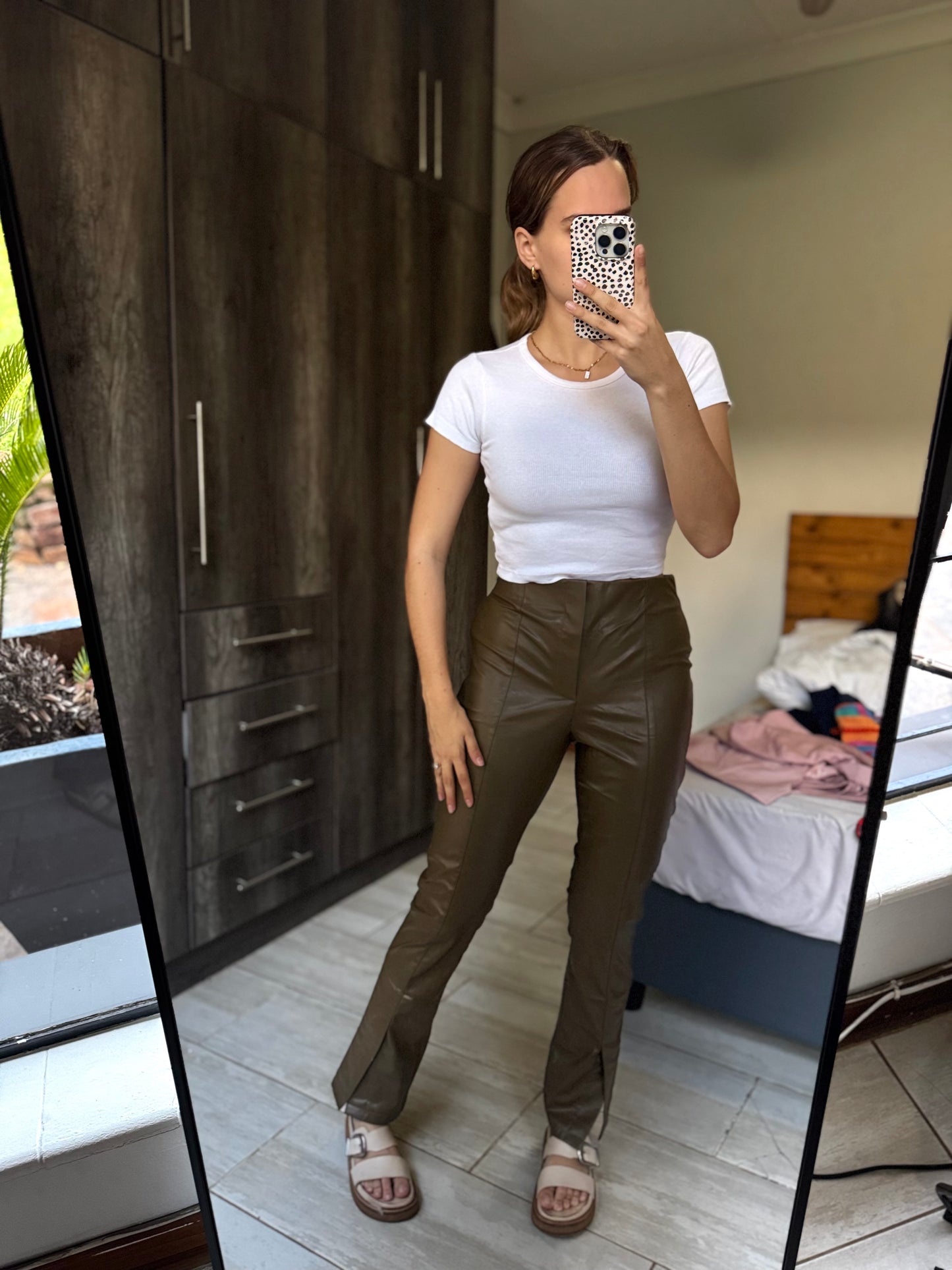 H&M leather pants (W)