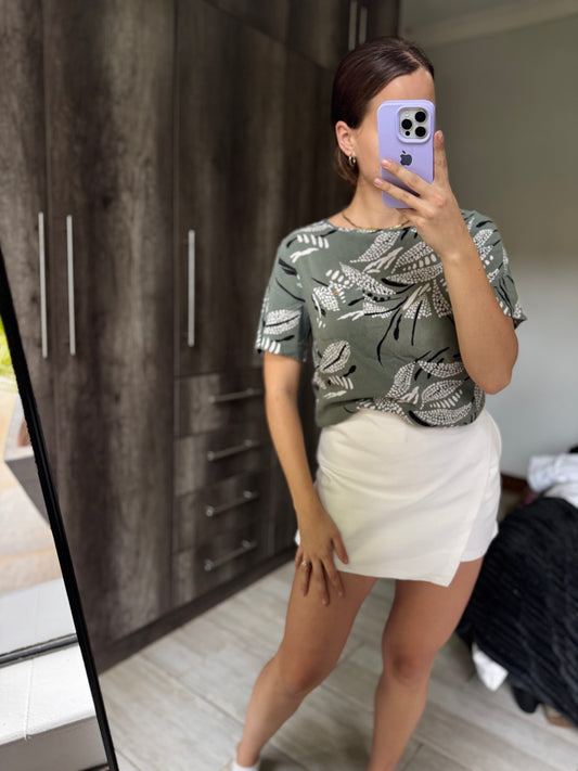 Green floral top (NN)