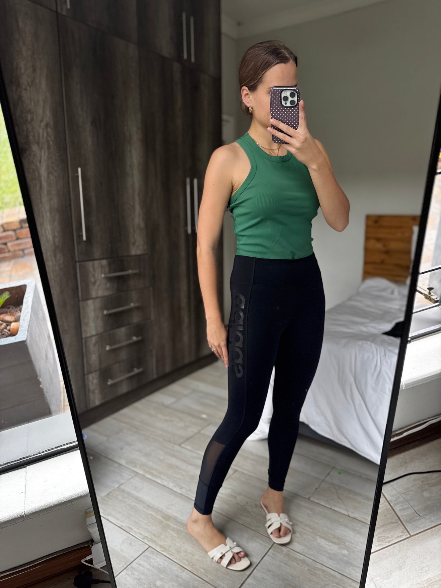 Adidas black gym leggings (L)