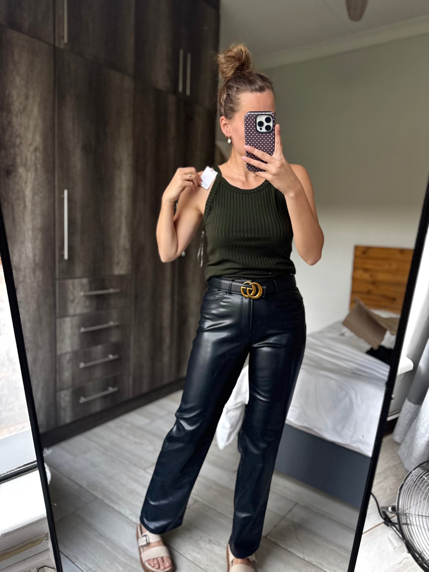 Brand New green ribbed tank (G)