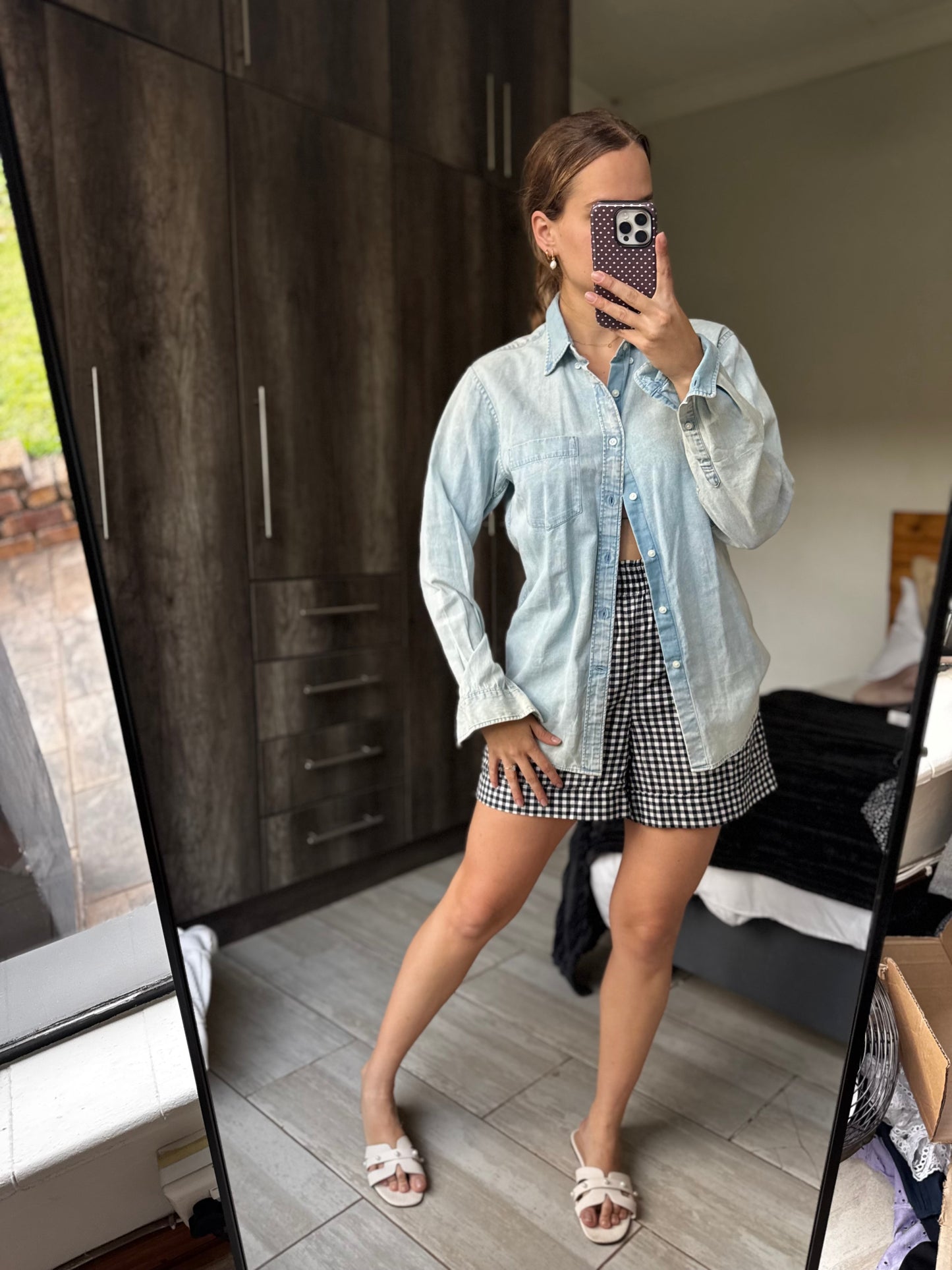 Brand New denim button down (P)