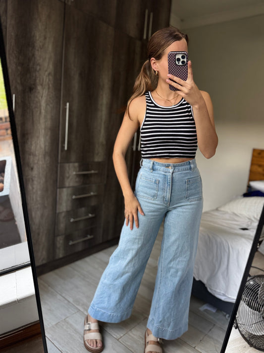 Striped ribbed tank (YY)