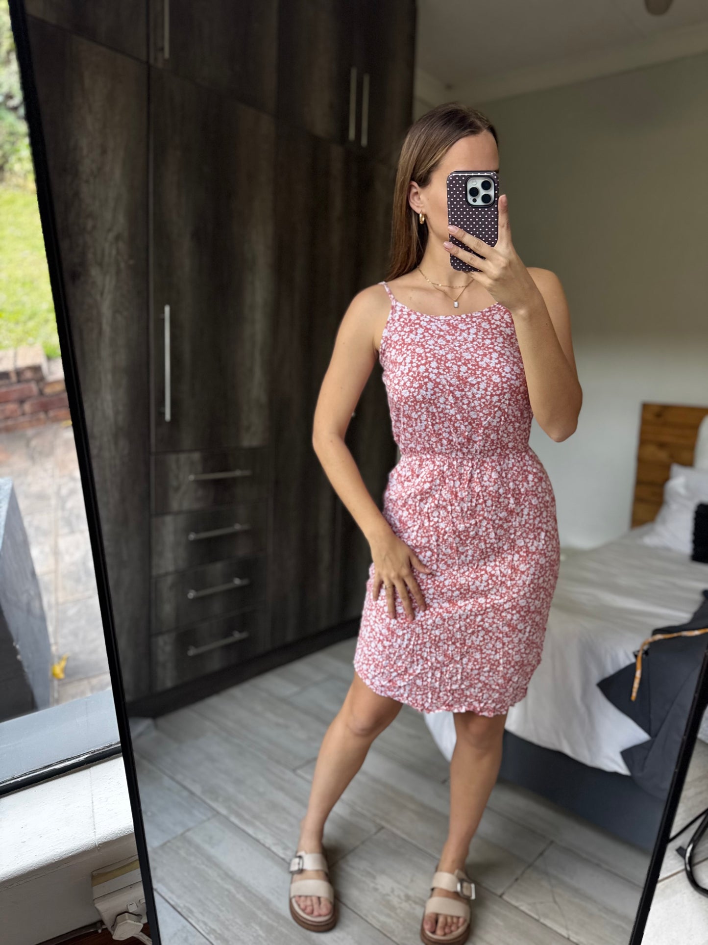 Pink floral dress (YY)