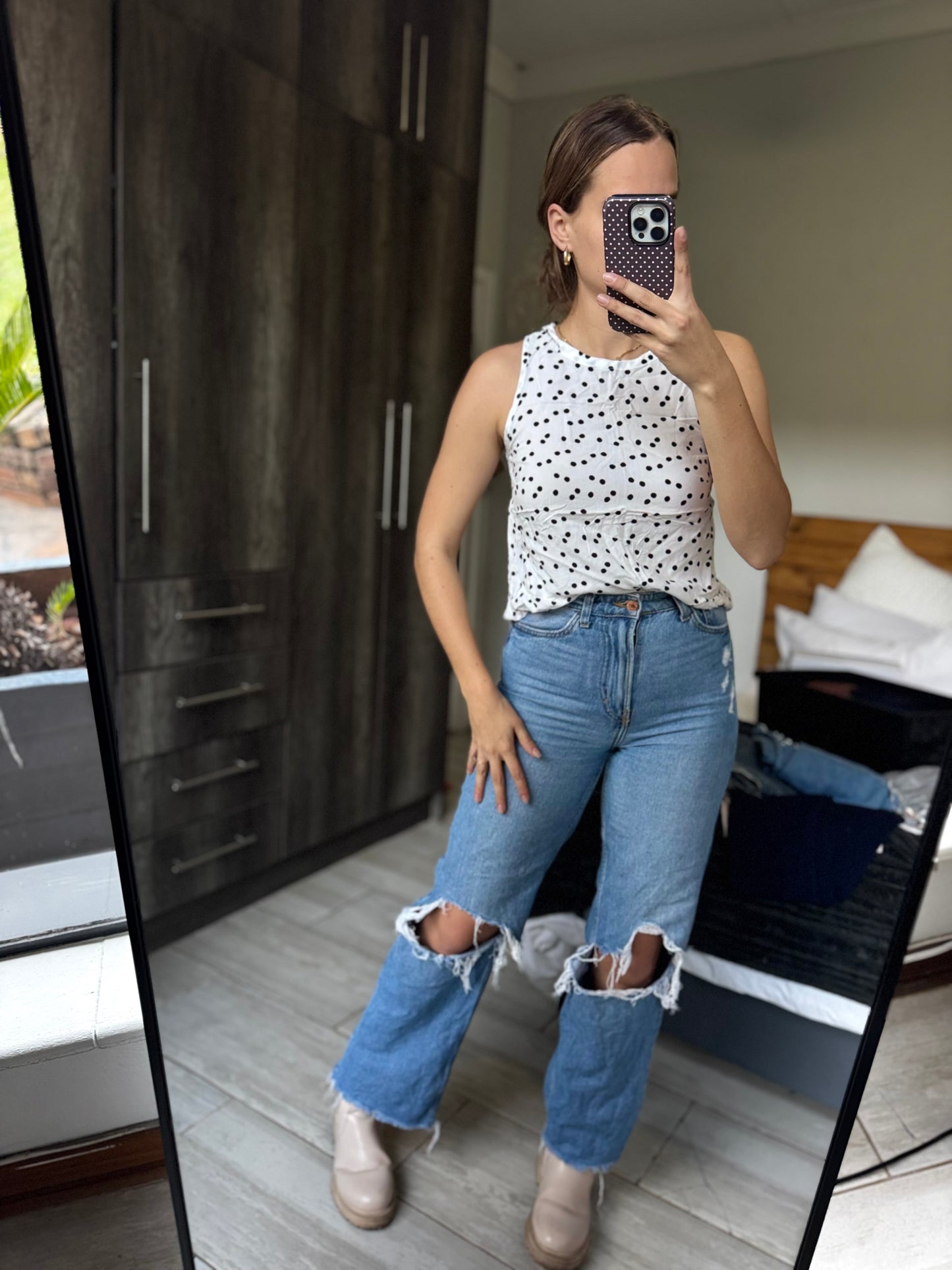Polka dot top (X)