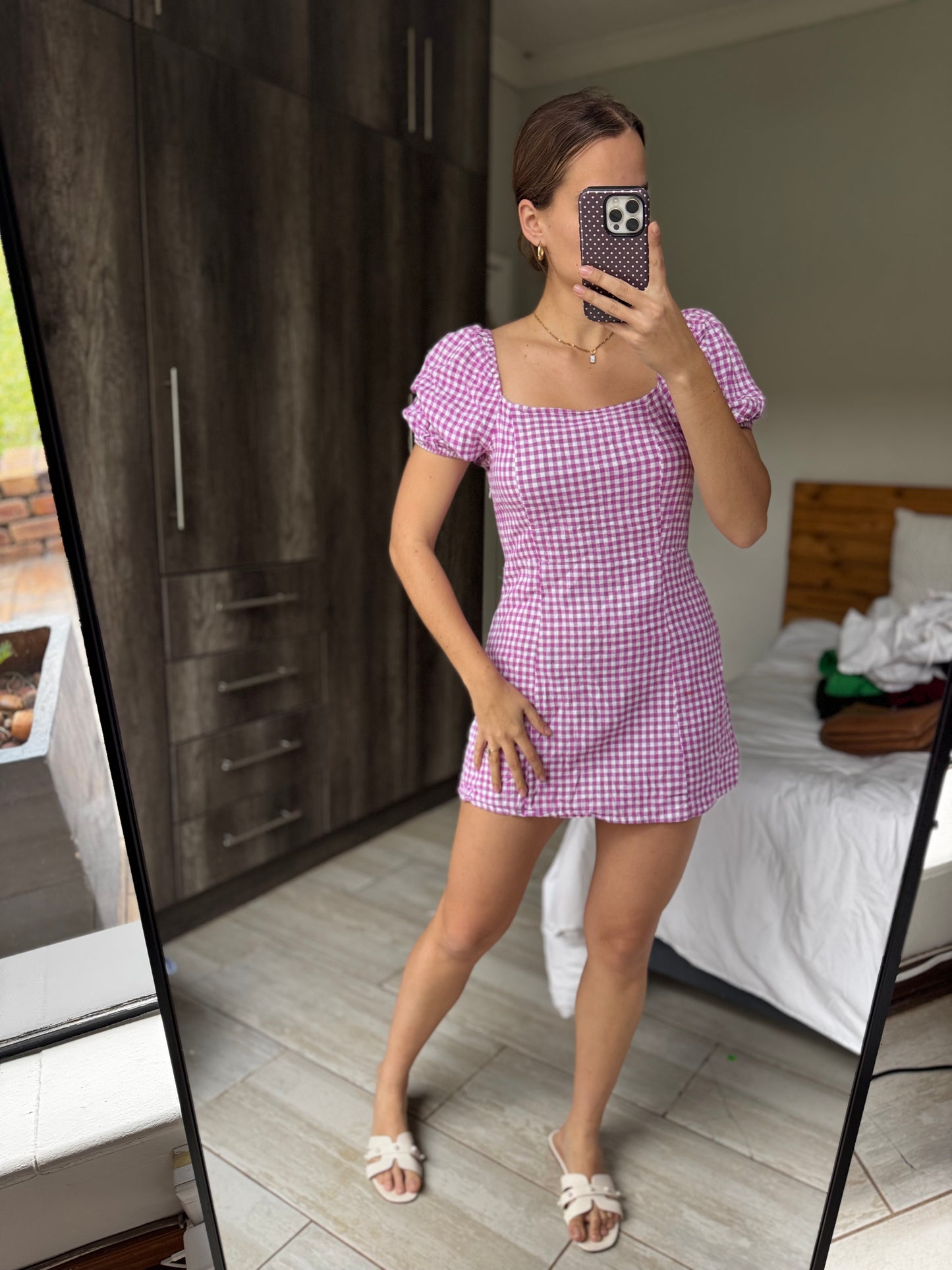 Cotton on checkered dress (L)