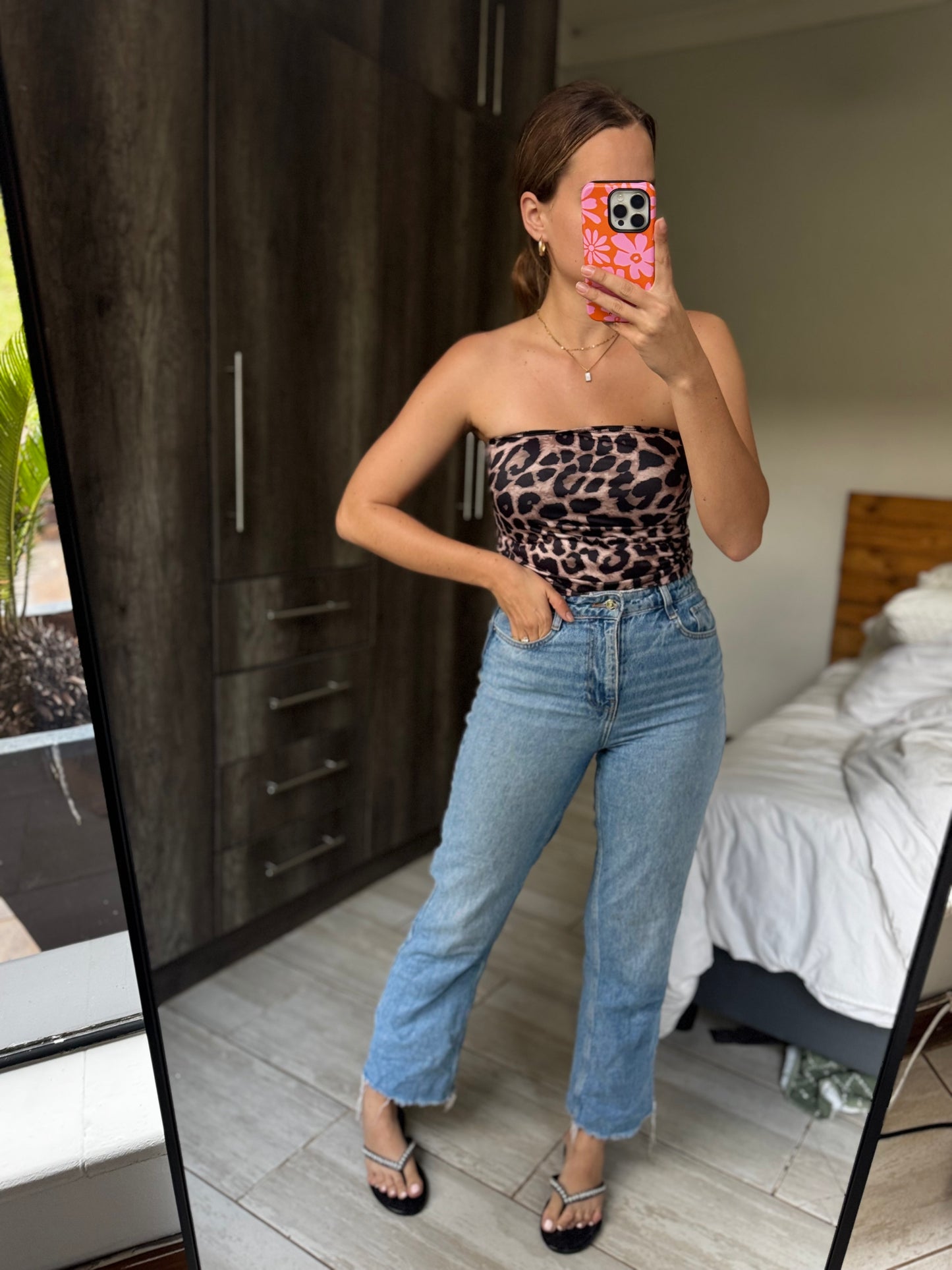 Leopard print tube top (P)