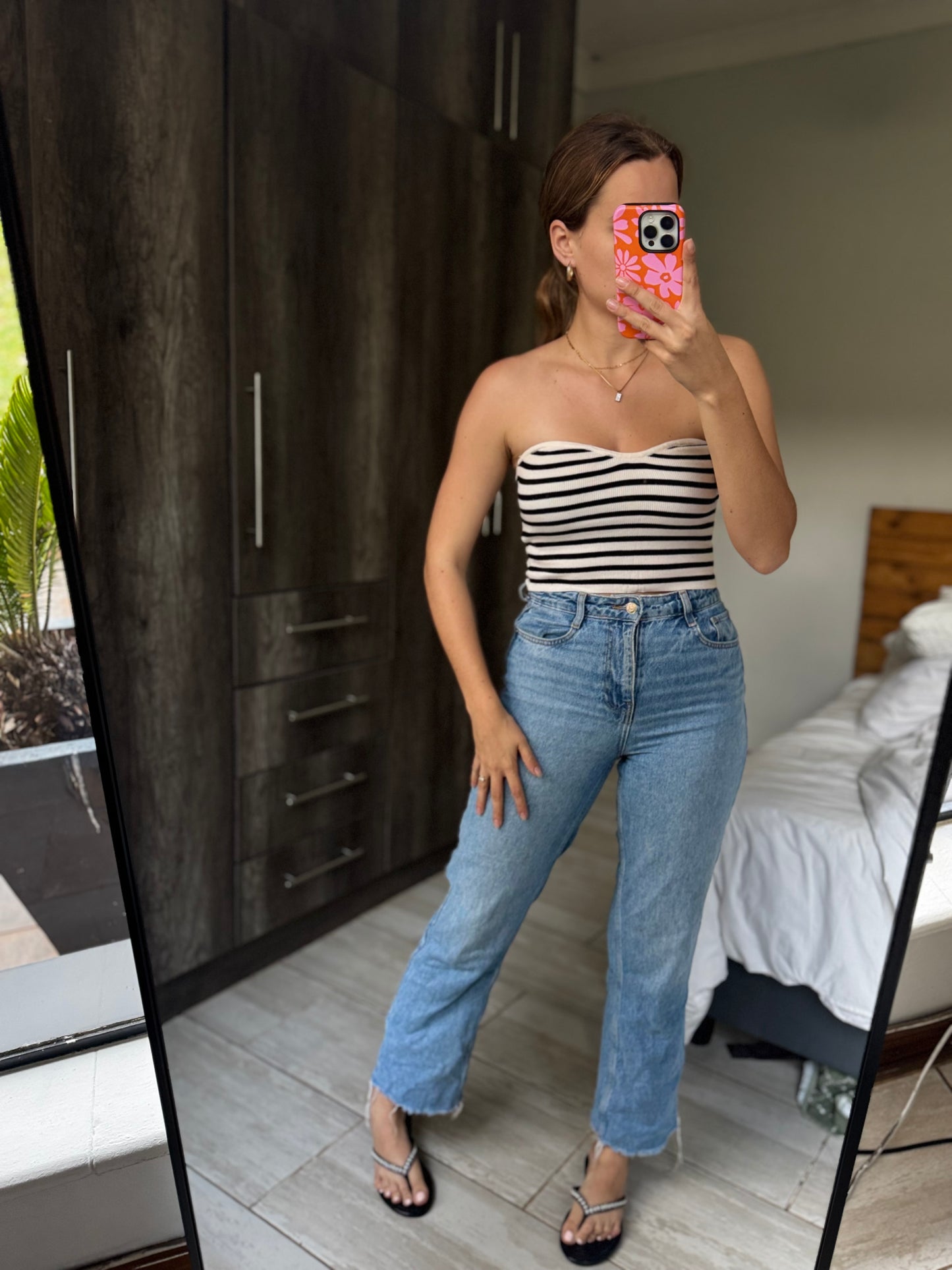 H&M striped ribbed top (P)