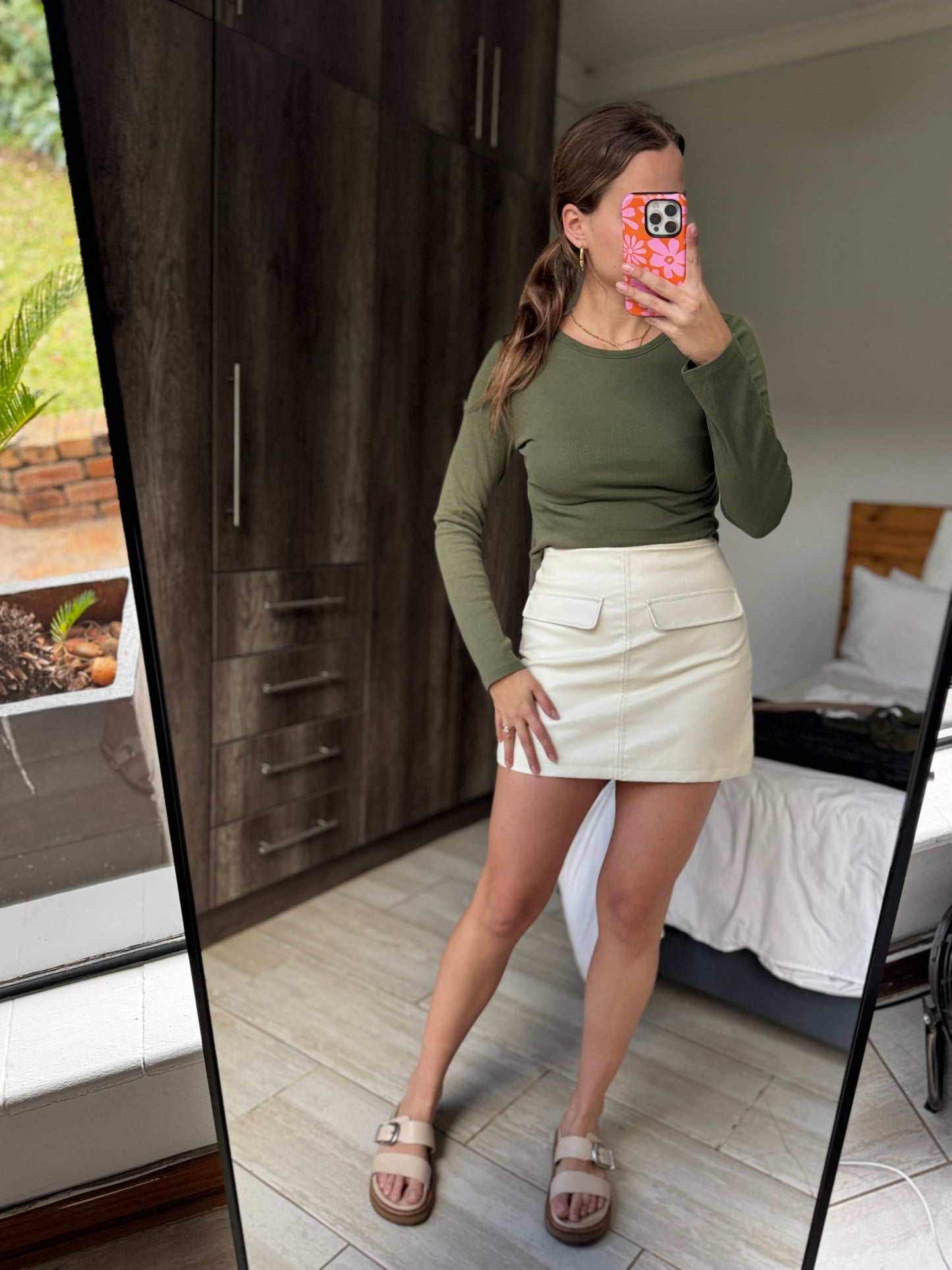 Green ribbed long sleeve (P)